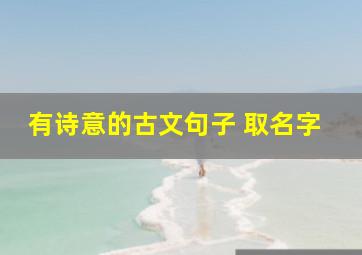 有诗意的古文句子 取名字